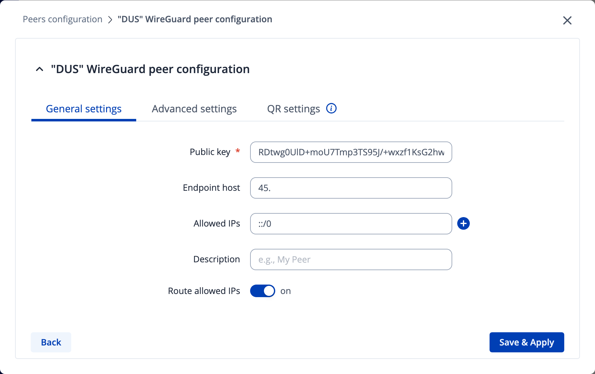 WireGuard peer setup for Teltonika Router